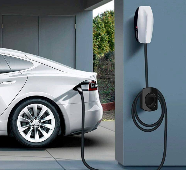 Electrician completing an EV charger installation