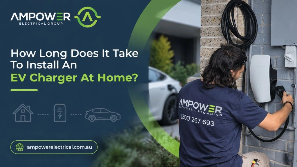 Install an ev charger at home with a professional electrician setting up a fast and reliable electric vehicle charging station.